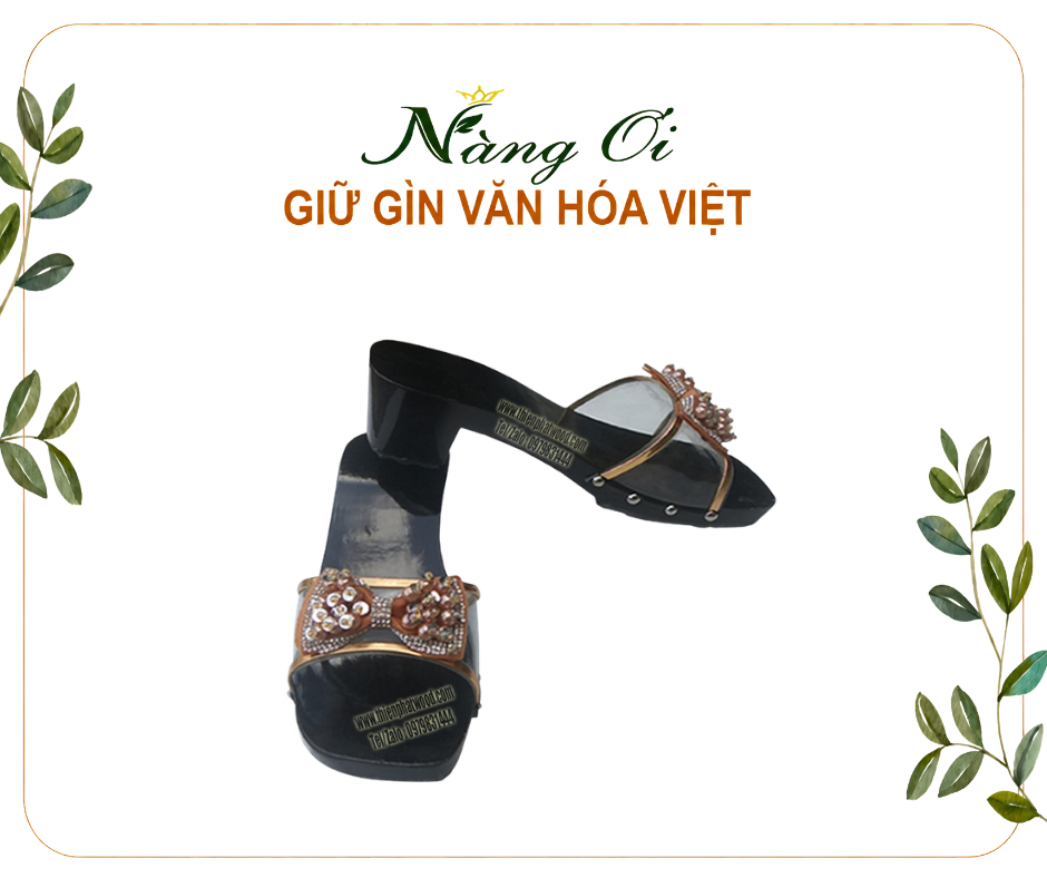 guốc gỗ cho nữ cao 5cm làm từ gỗ xoan tự nhiên